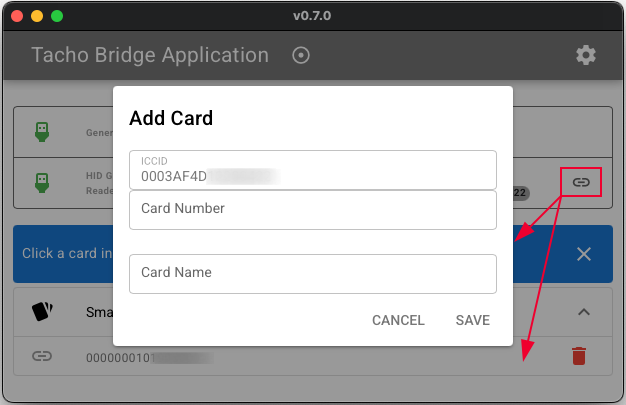 Add Card dialog — enter company card number